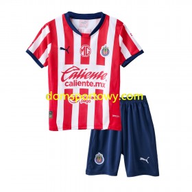 Koszulka Deportivo Guadalajara Dziecięcy Domowe Koszulki Piłkarskie 2024-2025 Krótki Rękaw